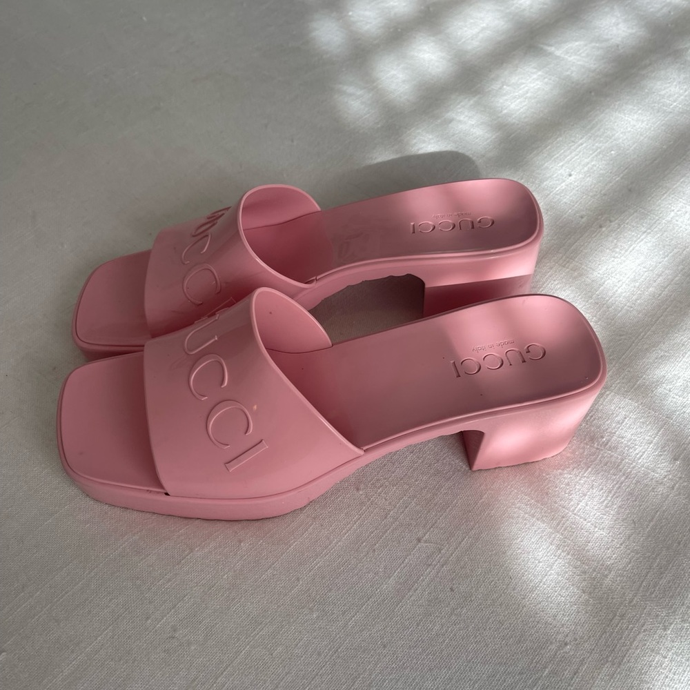 Gucci Pink Slide Mules
